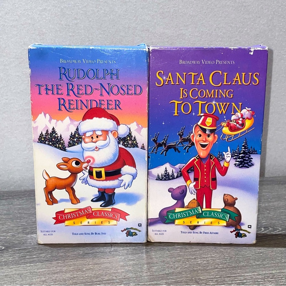 VINTAGE CHRISTMAS CLASSICS SERIES Santa Claus & Rudolph Vhs Video Tape 2ea
